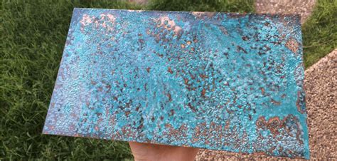 how to make sheet metal look like copper|copper patina paint for metal.